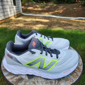 New Balance Athletic Shoes - Gray and Neon Yellow